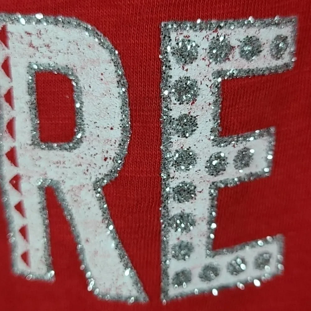 Justice red glitter tank